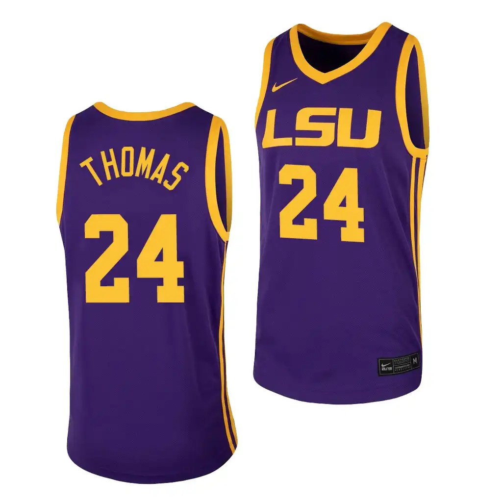 Men's LSU Tigers Cameron Thomas #24 2021 NBA Top Draft Purple NCAA Basketball Jersey